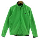 【中古】クイックシルバー QUIKSILVER ジャケット フリース スタンドカラー ロゴワッペン ジップアップ サムホール グリーン系 蛍光グリーン 黒 L ...