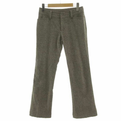 【中古】ミッシェルクラン MICHEL KLEIN パンツ 裾フレア ツイード 起毛 ウール混 ブラウン 茶 オフ白 36 レディース 【ベクトル 古着】 250425 【中古】ミッシェルクラン MICHEL KLEIN パンツ 裾フレア ツイード 起毛 ウール混 ブラウン 茶 オフ白 36 レディース 【ベクトル 古着】 250425