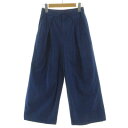【中古】アンタイトル UNTITLED パンツ BB153-64501JJ ワイドパンツ タック ウエストゴム コットン ブルー系 青系 1 レディース 【ベク...