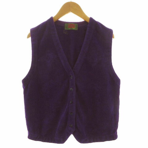 【中古】ケンゾーゴルフ KENZO GOLF ジレ ベスト ベロア調 パープル 紫 レディース 【ベクトル 古着】 250531