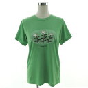 【中古】モンベル Montbell Tシャツ 1104889 花イラストプリント ロゴ 半袖 グリーン 緑 L レディース 【ベクトル 古着】 250610(4)
