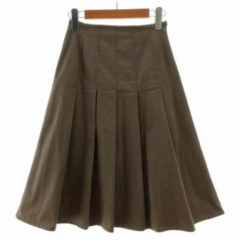 【中古】ヴォイスメール VOICEMAIL スカート フレア プリーツ ミディ丈 日本製 コットン混 ブラウン 茶 USA4 レディース 【ベクトル 古着】 250711
