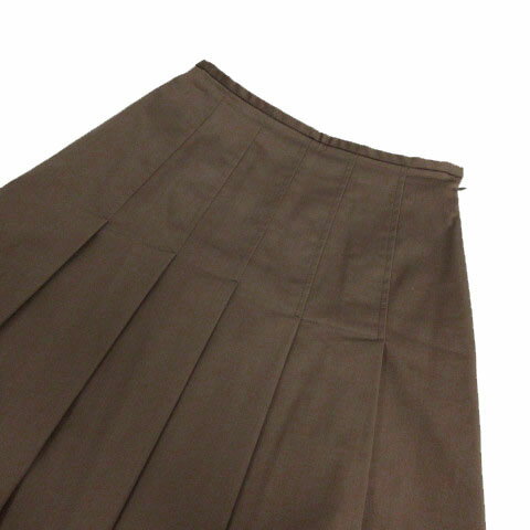 【中古】ヴォイスメール VOICEMAIL スカート フレア プリーツ ミディ丈 日本製 コットン混 ブラウン 茶 USA4 レディース 【ベクトル 古着】 250711