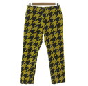 【中古】ラウドマウス LOUDMOUTH パンツ 千鳥格子 ストレッチ コットン混 イエロー 黄色 ブラック 黒 32 メンズ 【ベクトル 古着】 250619(4)