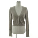 【中古】ブルネロクチネリ BRUNELLO CUCINELLI リネンシルクカーディガン ニット スパンコール クロップド丈 グレージュ XL レディース 【ベクトル 古着】 250717