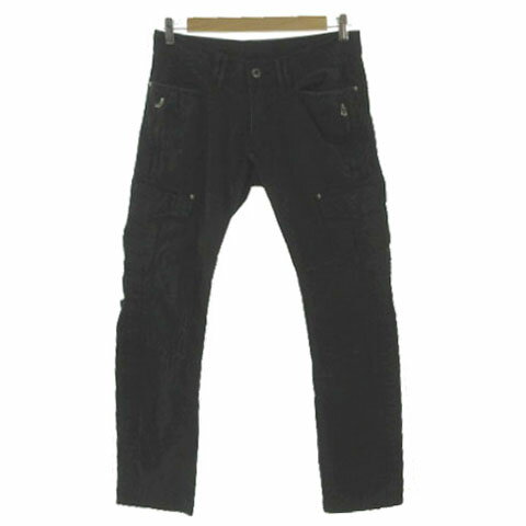 【中古】5351プールオム 5351 POUR LES HOMMES ダメージ加工コットンカーゴパンツ 0290050021 ブラック 黒 3 メンズ 【ベクトル 古着】 250908