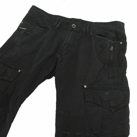 【中古】5351プールオム 5351 POUR LES HOMMES ダメージ加工コットンカーゴパンツ 0290050021 ブラック 黒 3 メンズ 【ベクトル 古着】 250908