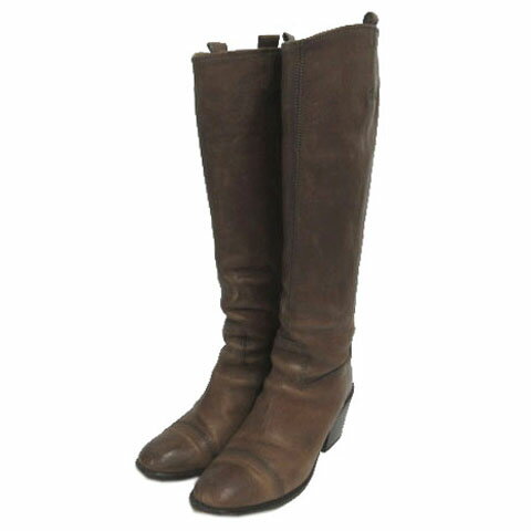 【中古】ラボキゴシワークス RABOKIGOSHI works ロングブーツ バックジップ ユーズド加工 レザー 日本..