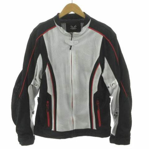 【中古】モーターヘッドライダース MOTORHEAD RIDERS ライディングメッシュジャケット M1703 プロテクター収納可能 ジップアップ ホワイト 白 ブラック 黒 レッド 赤 BM メンズ 【ベクトル 古着】 251113