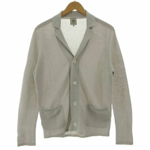 【中古】ジェイプレス J.PRESS リネンアンカーニットジャケット カーディガン リネン混 グレージュ L ..