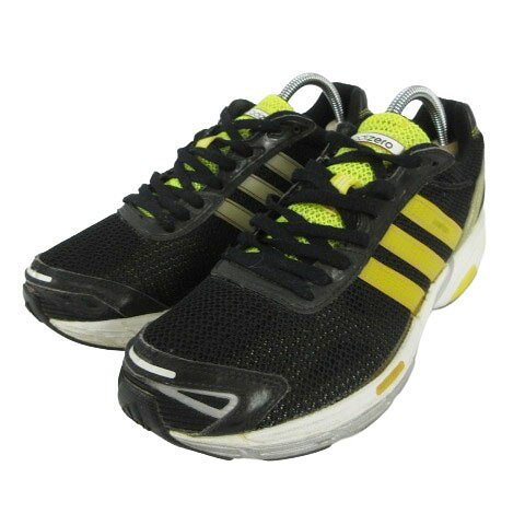 【中古】アディダス adidas アディゼロ boston ランニングシューズ G03462 スニーカー ブラック 黒 イエロー系 黄色系 25.5 メンズ 【ベクトル 古着】 260825
