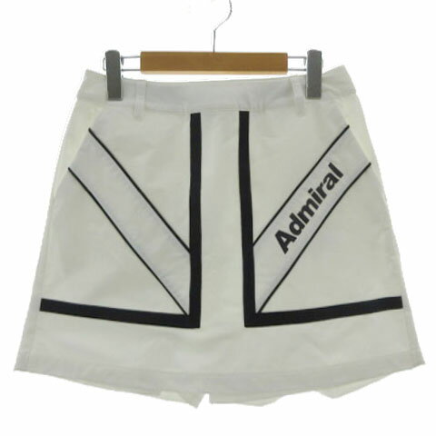 【中古】未使用品 アドミラル Admiral UJロゴ パネル切替キュロットスカート ADLA358 パンツスカート 撥水加工 ストレッチ ウエストゴム ホワイト 白 ネイビー 紺 M レディース 【ベクトル 古着】 260313