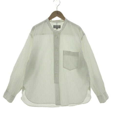 マーガレットハウエル MARGARET HOWELL SIMPLE STRIPE COTTON SHIRT 5784153001 胸ポケ 日本製 オフ白 ブラック 黒 1 レディース  260714