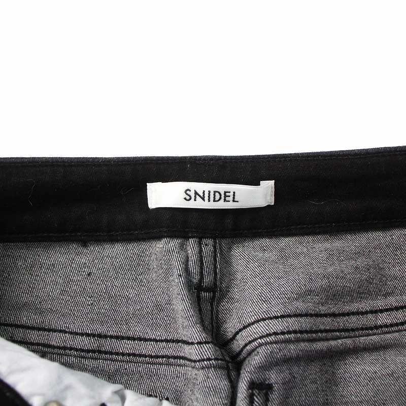 【中古】スナイデル snidel 22AW Sustainaスキニーデニムパンツ ジーンズ テーパード ジップフライ ストレッチ 0 S 黒 ブラック SWFP224033 /KU レディース 【ベクトル 古着】 240422