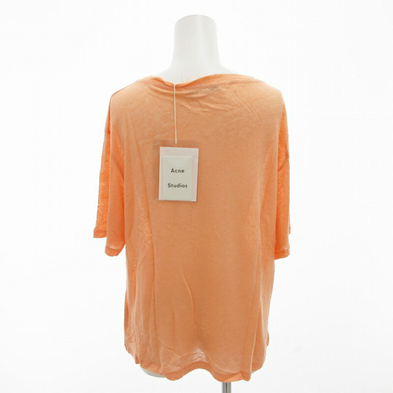 【中古】未使用品 アクネ ストゥディオズ Acne Studios Tシャツ カットソー 半袖 リネン 麻 XS サーモンピンク /FT3 0829 ■GY21 ●TZ レディース 【ベクトル 古着】 240829