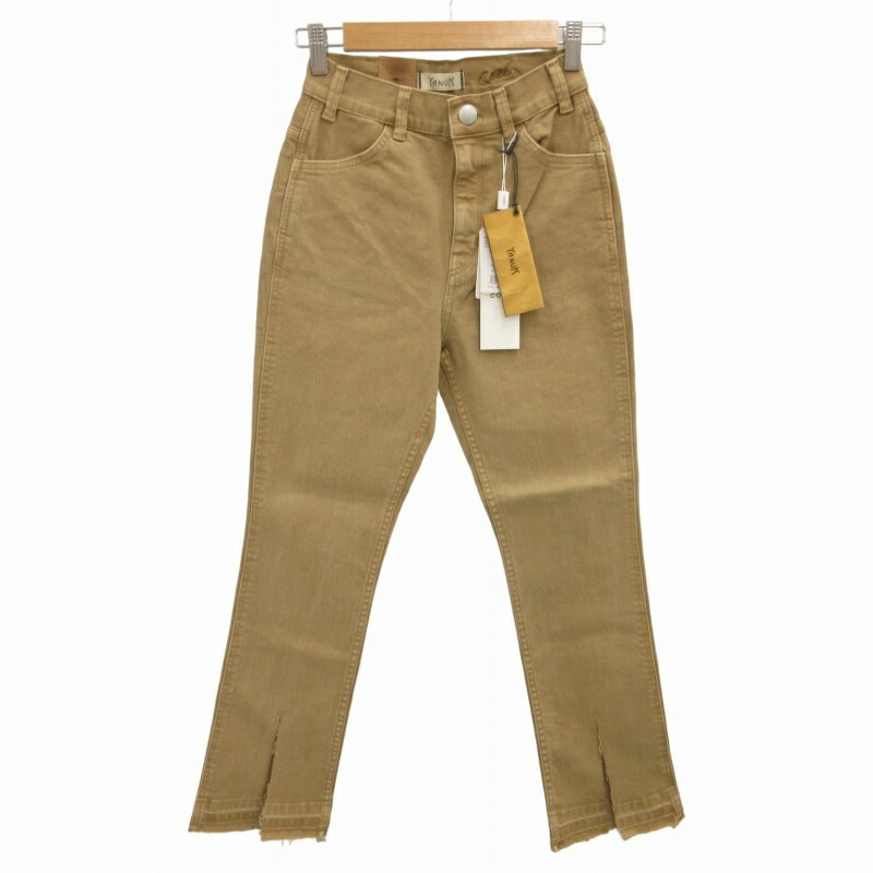 【中古】未使用品 ヤヌーク YANUK × コエル COEL スリットデニムパンツ ジーンズ ジーパン ジッパーフライ 23 XS ベージュ 180307056 /HD4 0826 ■GY36 ●TZ レディース 【ベクトル 古着】 240825(4)