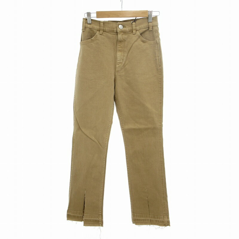 【中古】未使用品 ヤヌーク YANUK × コエル COEL スリットデニムパンツ ジーンズ ジーパン ジッパーフライ 26 S ベージュ 180307056 /T..