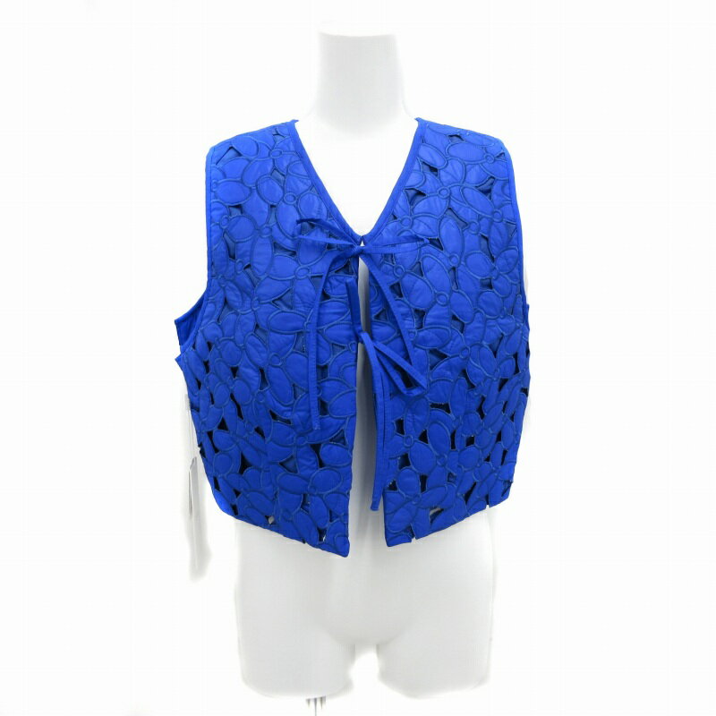 【中古】未使用品 コエル COEL フラワーキルティングベスト 中綿 38 M 青 ブルー 183302042 /FT2 0829 ■GY36 ●TZ レディース 【ベクトル 古着】 240829