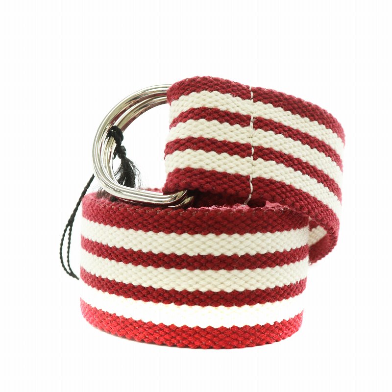 【中古】未使用品 イザベル マラン エトワール ISABEL MARANT ETOILE ベルト Dカン ストライプ 赤 レッド 白 ホワイト /AN29 ■GY21 レディース 【ベクトル 古着】 240711