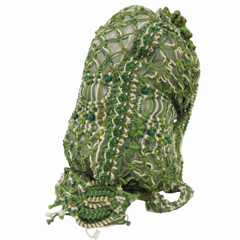 【中古】未使用品 マメクロゴウチ Mame Kurogouchi 22SS Macrame Beaded Shoulder Bag マクラメショルダーバッグ ボディバッグ ビーズ 緑 グリーン /HD3 0830 ■GY25 ●TZ レディース 【ベクトル 古着】 240830