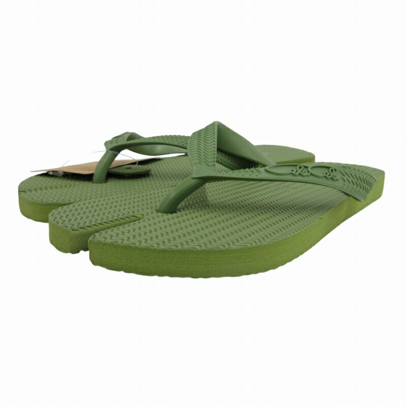 【中古】未使用品 コールコール COLE COLE タビ ビーチサンダル トングサンダル 6 23.0cm 緑 グリーン ..