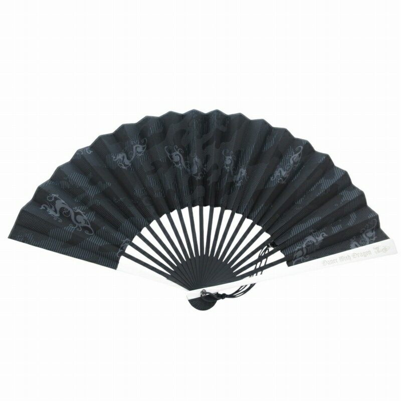 【中古】未使用品 ダンスウィズドラゴン Dance With Dragon 4 ×白竹堂 コラボ 扇子 ドラゴン 総柄 黒 ブラック /BL3 0830 ●TZ ■GY18 その他 【ベクトル 古着】 240830
