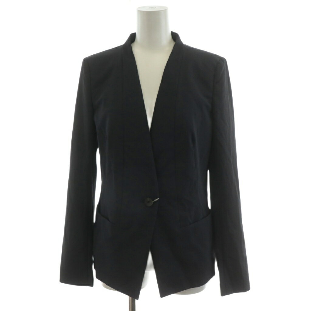 【中古】未使用品 エポカ EPOCA 19SS 24 TWENTY FOUR JACKET Cool ノーカラージャケット シングル 42 紺 ネイビー M5E14-160-28 /AN24 レディース 【ベクトル 古着】 251028