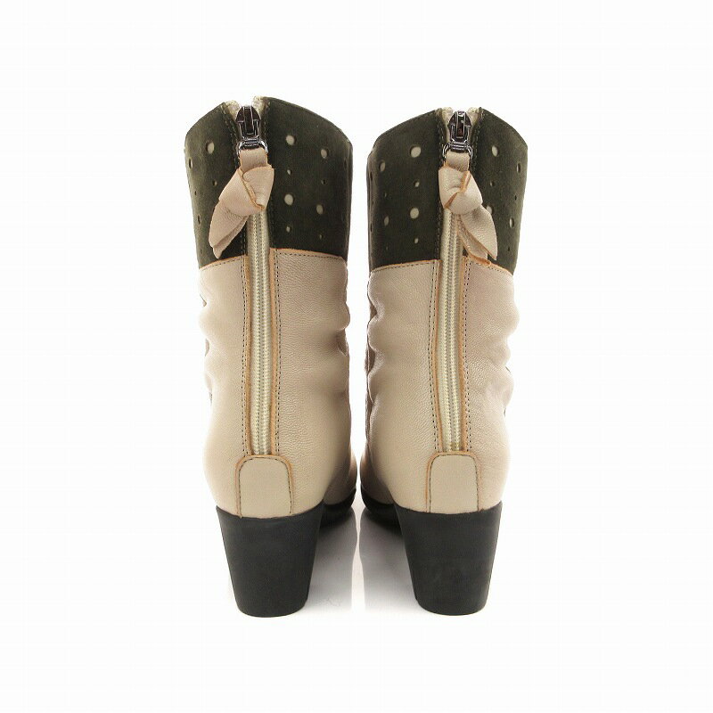 【中古】未使用品 センソユニコ Senso unico T.B ブーツ ショート ミドル レザー スエード 55 22.5cm 21 ベージュ 03218814 /KO37 ■SUT ●TZ レディース 【ベクトル 古着】 241008