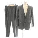 【中古】ハナエモリ HANAE MORI MONSIEUR スーツ セットアップ 上下 テーラードジャケット シングル 背抜き ストライプ スラックスパンツ ジ...