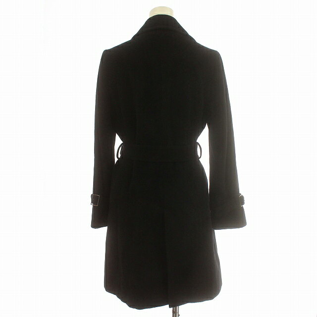 【中古】イネド INED コート アンゴラ混 ウール ダブルコート 7 S 黒 ブラック /☆G レディース 【ベクトル 古着】 240917