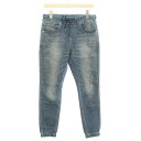 【中古】ベイフロー BAYFLOW ジョガーパンツ イージー デニム ジーンズ ウエストゴム ストレッチ 2 M 青 ブルー /BB ■BM レディース 【ベクトル 古着】 240920(4)