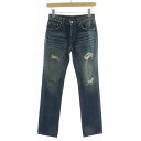 【中古】リーバイス Levi's 502 デニムパンツ ジーンズ ダメージ加工 27 S 青 ブルー インディゴ /XK ■BM レディース 【ベクトル 古着】...