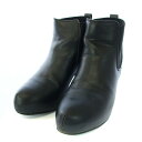 【中古】ヘザー Heather サイドゴアブーツ ショートブーツ チャンキーヒール M 23-23.5cm 黒 ブラック /TK ■BM レディース 【ベクトル...