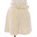【中古】アニエスベー agnes b. SHORT ハイウエストショートパンツ ベルト 36 白 ホワイト 5631WQ06 /BB ■BM レディース 【ベクトル 古着】 250408(4)