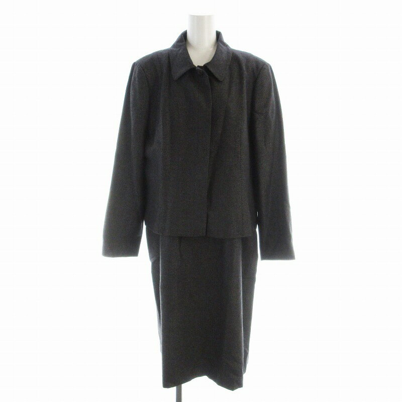 【中古】キース KEITH セットアップ 上下 2点セット ジャケット ワンピース ロング シルク混 ドット 48 黒 ブラック 78632-11000T /E...