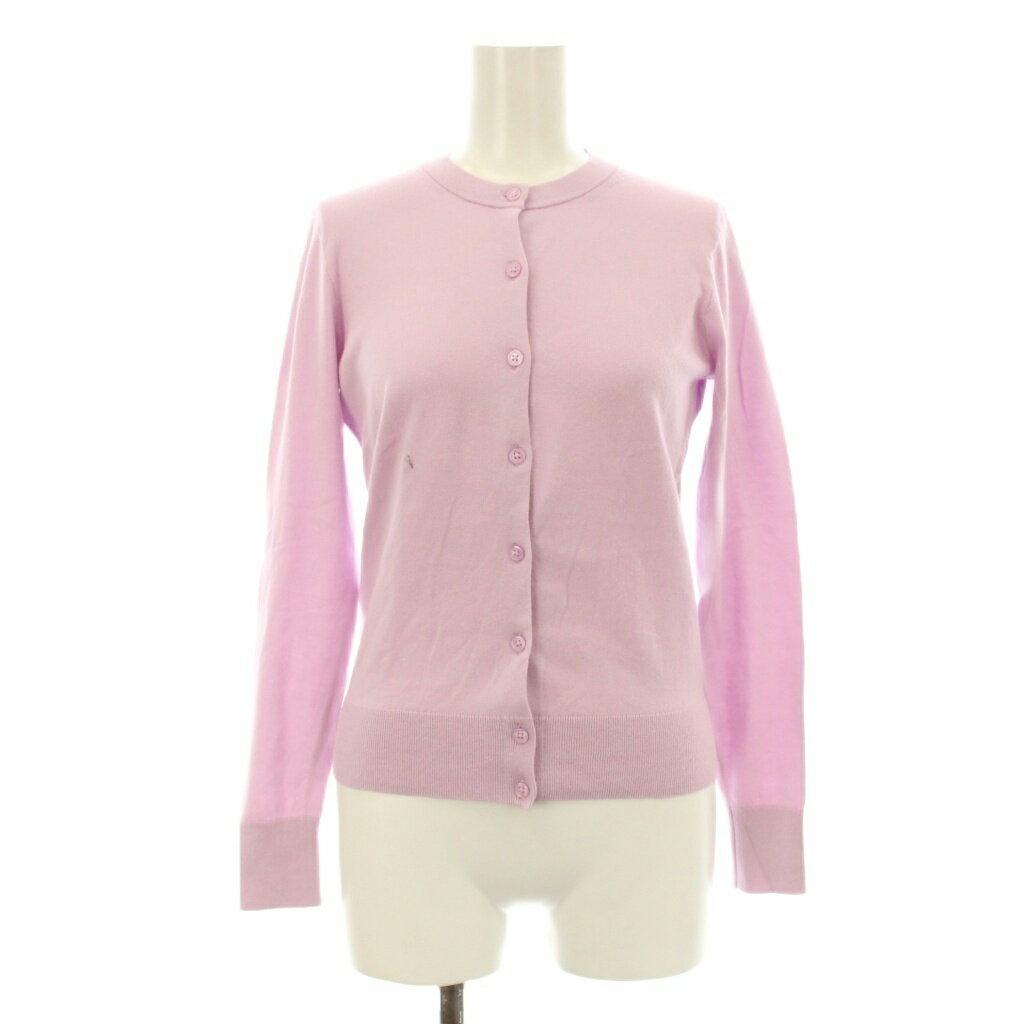 【中古】ジェイクルー J.CREW ニットカーディガン 長袖 クルーネック XS ピンク E8447 /KU ■BM レディース 【ベクトル 古着】 250818