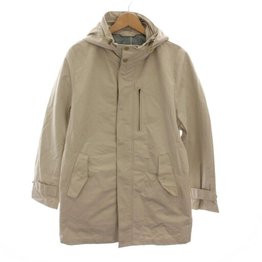 【中古】エディーバウアー EDDIE BAUER フーデッドコート ジップアップ アウター S ライトベージュ /YM ■MU メンズ 【ベクトル 古着】 250929