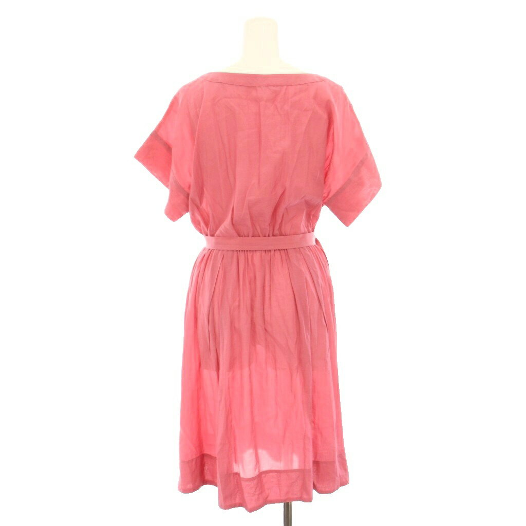 【中古】アナイ ANAYI ライトローンスキッパーワンピース ひざ丈 半袖 ベルト付き 38 ピンク 101817-14-430-47-380 /YT ■BM レディース 【ベクトル 古着】 250918