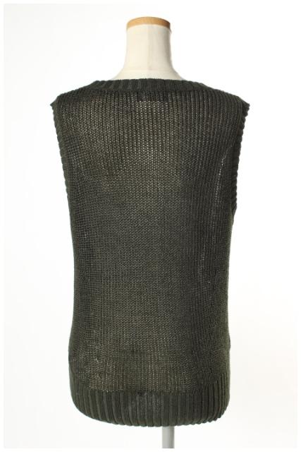 【中古】 セオリー theory 18AW Paper Linen Solid Shell セーター ニット ノースリーブ リネン混 S 緑 グリーン /ms0412 レディース 【ベクトル 古着】 190417