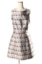 【中古】 アリスオリビア alice + olivia リップスティック柄 ワンピース ひざ丈 ノースリーブ S グレー /ry0423 レディース 【ベクトル 古着】 190503(4)