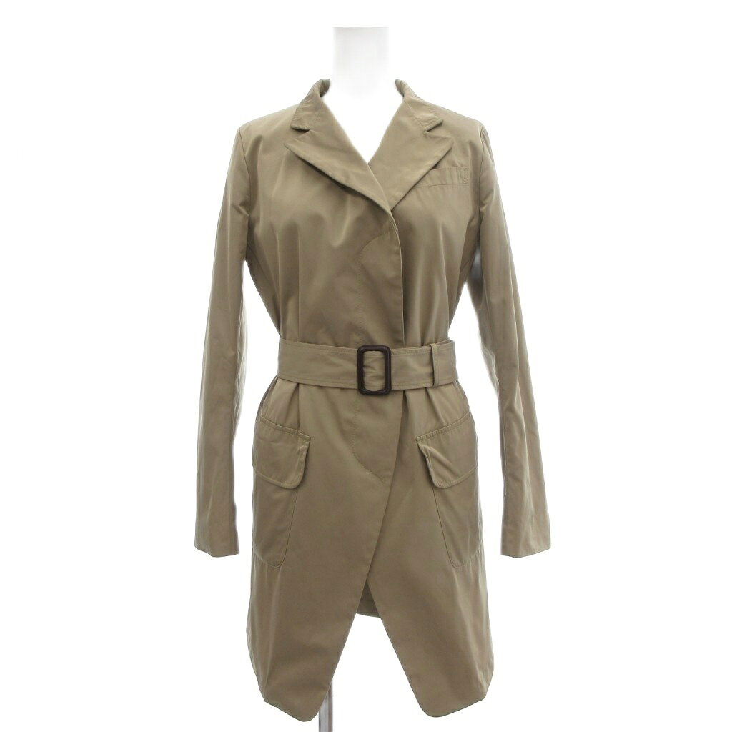 Rakuten - 【中古】ユニクロ UNIQLO +J チェスターコート S ベージュ 長袖 ベルト付き /ML ■GY66 レディース 【ベクトル 古着】 260202