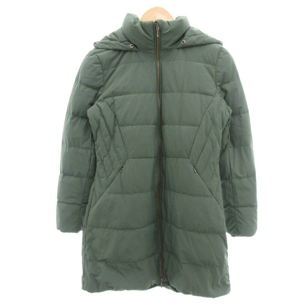 【中古】ランズエンド LANDS' END 美品 ダウンコート M 緑 グリーン キルティング 裏ボア ミドル ハーフ丈 /SJ ■GY66 レディース 【ベクトル 古着】 260306