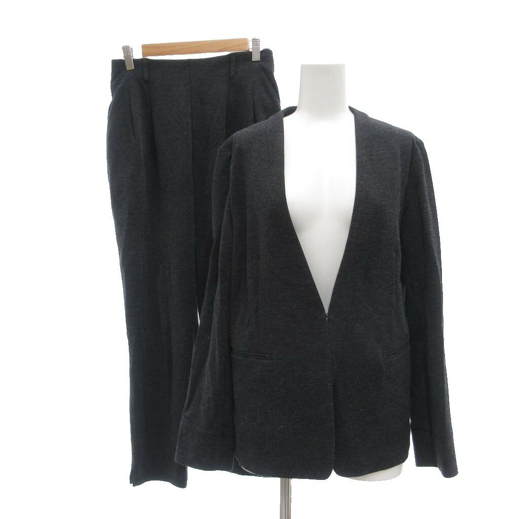 Suits For Job Interviews - 【中古】コムサイズム COMME CA ISM セットアップ ジャケット 9 パンツ 7 チャコールグレー ウエストゴム /NL ■ECG003 レディース 【ベクトル 古着】 260324