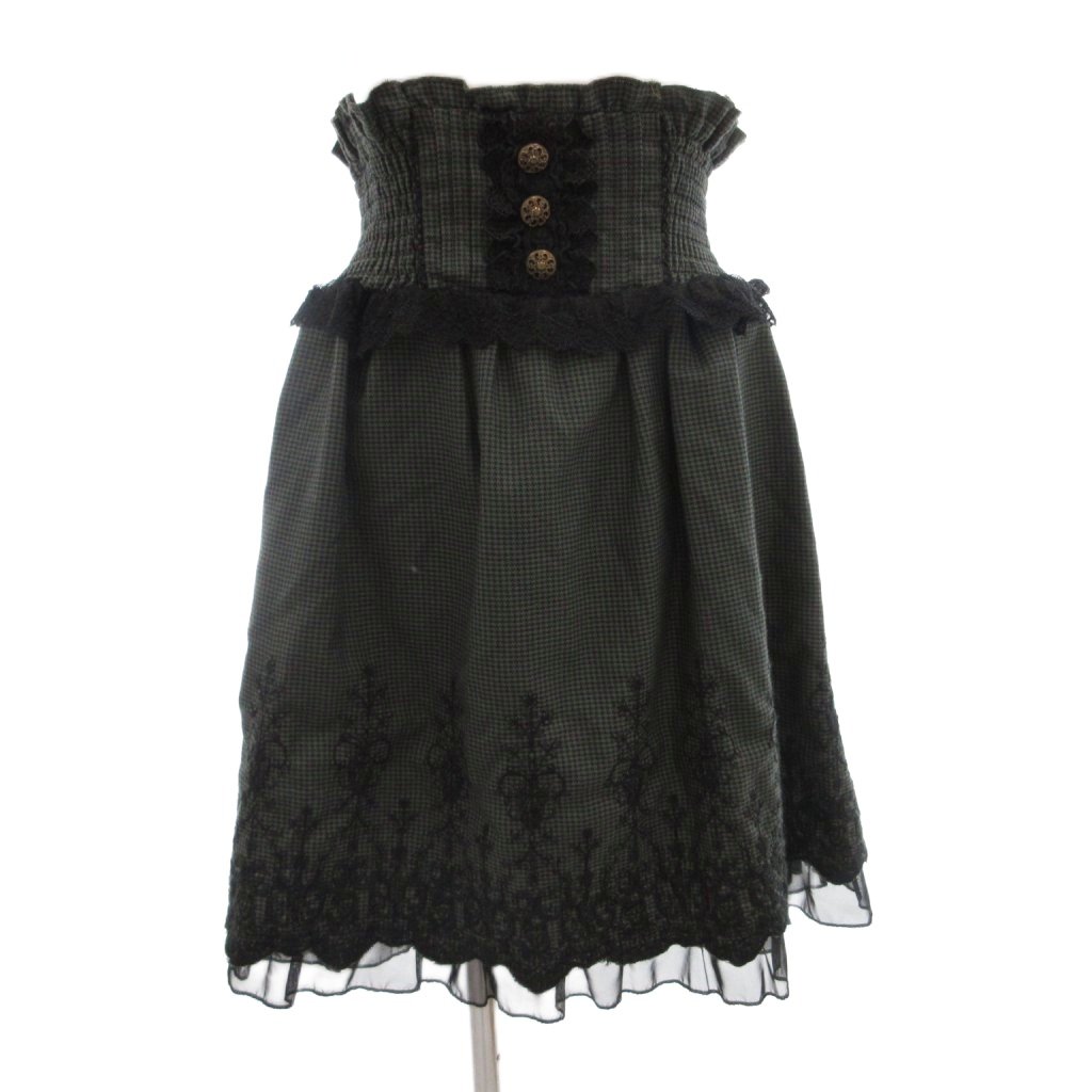 Rakuten - 【中古】アクシーズファム axes femme ワンピース M 深緑色 ディープグリーン ベアトップ チェック柄 膝丈 /SC ■ECF003 レディース 【ベクトル 古着】 260326