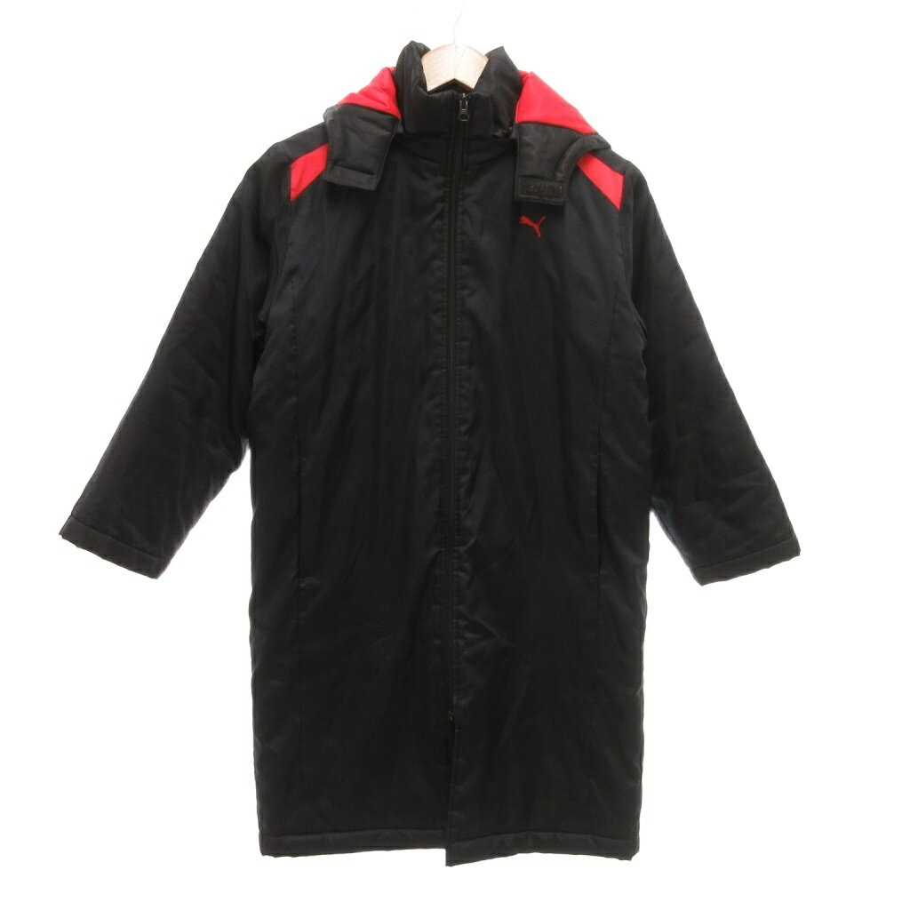 樂天商城 - 【中古】プーマ PUMA ベンチコート 中綿ジャケット 140 黒 ブラック フード付き 長袖 バックロゴ /NU ■ECF004 キッズ 【ベクトル 古着】 260411
