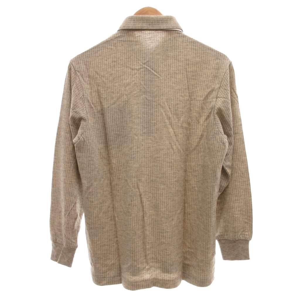 【中古】Gianni Valentino 長袖ポロシャツ ウール M 茶 ブラウン 織り柄 襟付き EC...