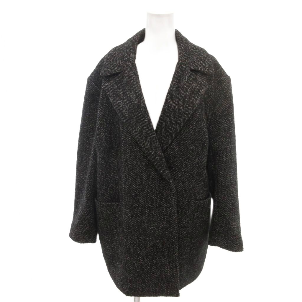 樂天商城 - 【中古】エイチ&エム H&M コート L 黒 ブラック 白 ホワイト ヘリンボーン柄 ダブルブレスト /YF ■ECF004 レディース 【ベクトル 古着】 260414