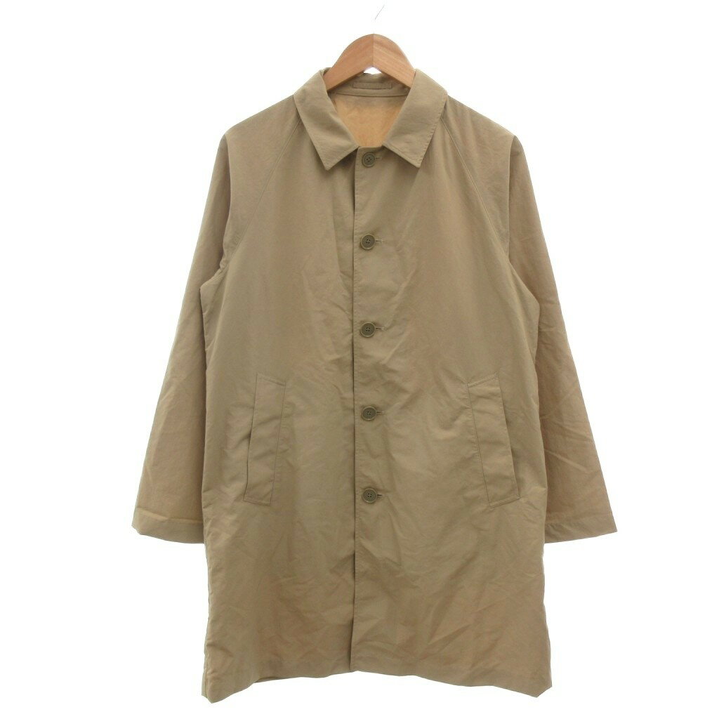 Jumper, Blouson - 【中古】ユニクロ UNIQLO ステンカラーコート S ベージュ ミドル丈 長袖 ラグランスリーブ /NU ■ECF004 メンズ 【ベクトル 古着】 260415