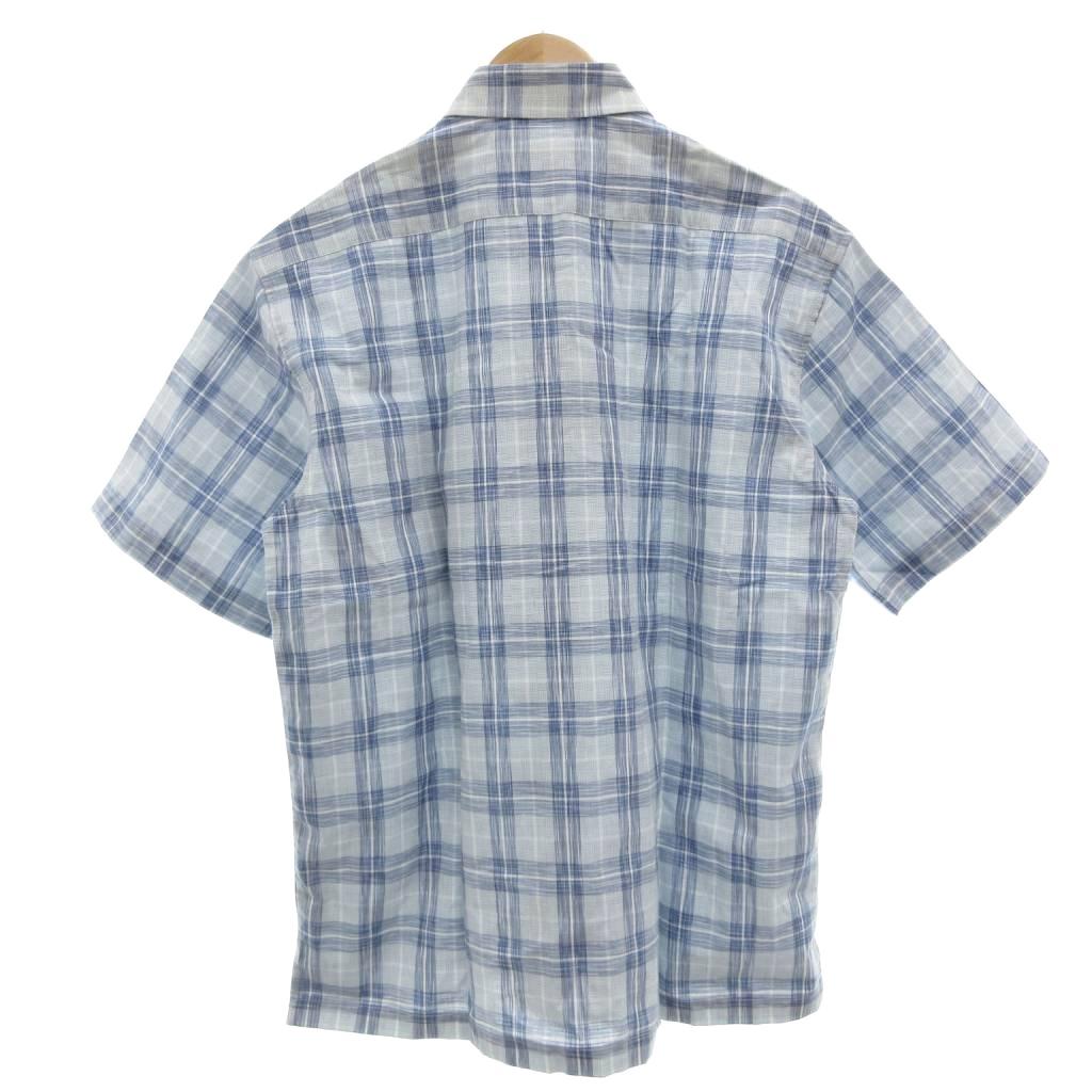 【中古】未使用品 カントリーサイド Country Side タグ付き シャツ L 水色 ライトブルー チェック柄 半袖 胸ポケット /NU ■ECF005 メンズ 【ベクトル 古着】 260509 2