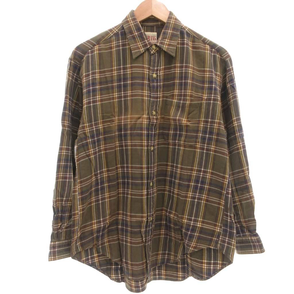 トランスポジション TRANS POSITION フランネルシャツ M 茶 ブラウン チェック柄 長袖 レギュラーカラー ECF005 /ML ■ECF005 メンズ  260521